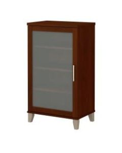 Bush Furniture Somerset 24inW Media Accent Cabinet, Hansen Cherry, Standard Delivery