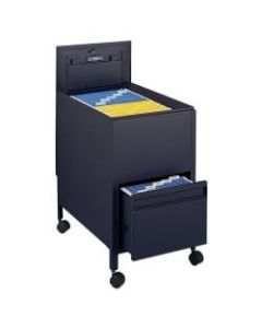 Safco Letter Tub File With Drawer, 28inH x 17inW x 25 3/4inD, Black