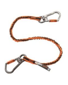 Ergodyne Squids 3119F(x) Dual Swivel Carabiner Tool Lanyards, 48in, Orange/Gray, Pack Of 6 Lanyards