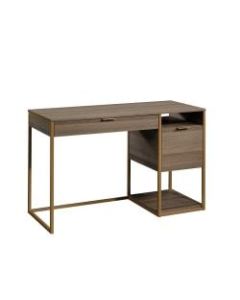 Sauder International Lux 48inW Single Pedestal Desk, Diamond Ash