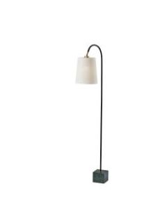 Adesso Hanover Floor Lamp, 62inH, Off-White Shade/Green Marble Base