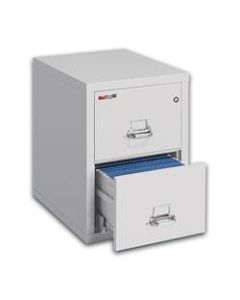 FireKing UL 1-Hour 31-5/8inD Vertical 2-Drawer Legal-Size File Cabinet, Metal, Platinum, White Glove Delivery