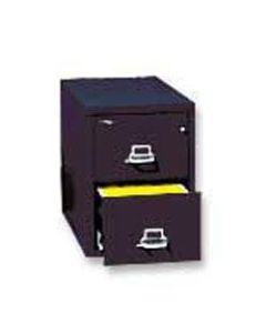 FireKing 25inD Vertical 2-Drawer Letter-Size File Cabinet, Metal, Black, White Glove Delivery