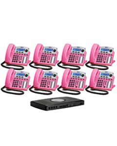 XBLUE Networks X16 Corded Telephone Bundle, Pink, Set of 8