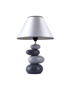 Simple Designs Shades Of Gray Ceramic Stone Table Lamp, 15inH, Gray Shade/Gray Base