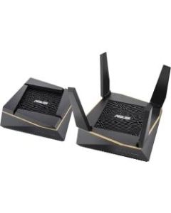 Asus AiMesh RT-AX92U(2-PK) IEEE 802.11ax Ethernet Wireless Router - 2.40 GHz ISM Band - 5 GHz UNII Band(2 x Internal) - 758.88 MB/s Wireless Speed - 4 x Network Port - 1 x Broadband Port - USB - Gigabit Ethernet - VPN Supported