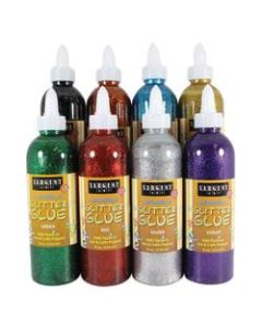 Sargent Art Washable Glitter Glue, 8 Oz, Assorted Colors, Pack Of 8 Bottles