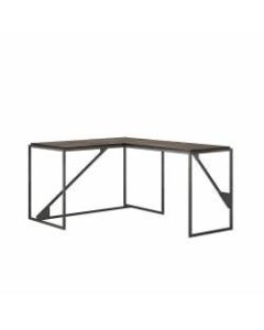 Bush Furniture Refinery 50inW L-Shaped Industrial Desk, Dark Gray Hickory, Standard Delivery