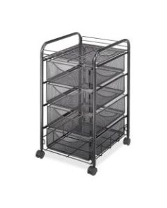 Safco Tubular Steel Frame Mobile File Cart, 27inH x 15 3/4inW x 17inD, Black