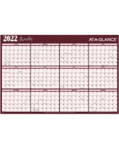 AT-A-GLANCE Reversible Erasable Yearly Wall Calendar, 48in x 32in, Red/Blue, January To December 2022, A152