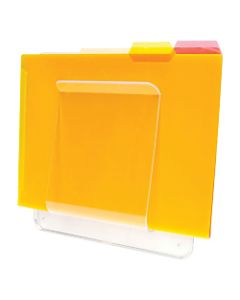 Deflect-O Wall Mount File And Chart Holder, 1 Compartment, 10in x 2in x 10 1/2in, Clear