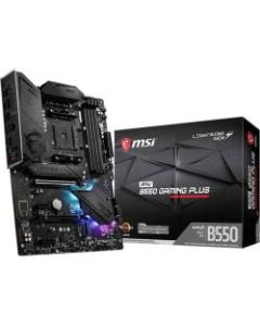 MSI MPG B550 GAMING PLUS Desktop Motherboard - AMD Chipset - Socket AM4 - ATX - 128 GB DDR4 SDRAM Maximum RAM - DIMM, UDIMM - 4 x Memory Slots - Gigabit Ethernet - HDMI - DisplayPort - 6 x SATA Interfaces