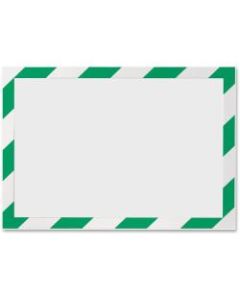 DURABLE DURAFRAME SECURITY Self-Adhesive Magnetic Letter Sign Holder - Holds Letter-Size 8-1/2in x 11in , Green/White, 2 Pack