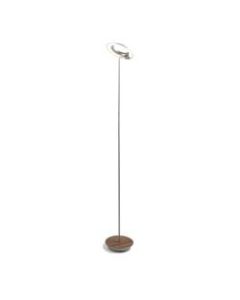 Koncept Royyo LED Floor Lamp, 45-1/2inH, Silver Body/Oiled Walnut Base