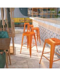 Flash Furniture Commercial Backless Bar Stool, Orange