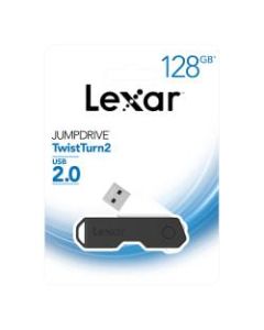 Lexar JumpDrive TwistTurn2 USB 2.0 Flash Drive, 128GB, Black, LJDTT2-128ABNABK