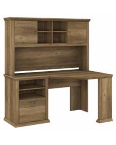 Bush Furniture Yorktown 60inW Corner Desk With Hutch, Reclaimed Pine, Standard Delivery