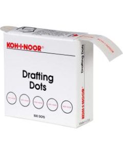 Koh-I-Noor Drafting Dots - Paper - Self-adhesive, Removable, Residue-free - Dispenser Included - 1 / Box - White