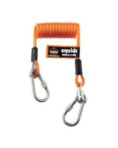 Ergodyne Squids 3130M Coiled Cable Lanyards, 5 Lb, 6-1/2in, Orange, Pack Of 6 Lanyards