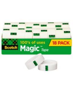 Scotch Magic Invisible Tape, 3/4in x 1000in, Clear, Pack of 18 rolls