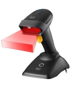 Adesso NUSCAN 2500TB Bluetooth Spill Resistant Antimicrobial 2D Barcode Scanner - Wireless Connectivity - 12in Scan Distance - 1D, 2D - CMOS - Bluetooth - USB - Black - USB - Logistics, Warehouse, Library, Healthcare, Retail