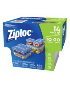Ziploc 7-Piece Plastic Food Storage Container Set, Clear