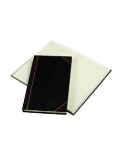 Rediform Texhide Cover Record Books with Margin - 300 Sheet(s) - Thread Sewn - 8 3/4in x 14 1/4in Sheet Size - Green Sheet(s) - Brown, Green Print Color - Black Cover - Recycled - 1 Each