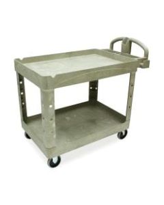 Rubbermaid Two-Tiered Full-Service Cart, 33 1/4inH x 45 1/4inW x 25 3/4inD, Beige