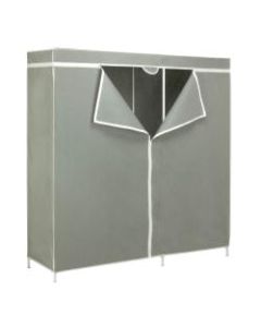 Honey-Can-Do Wardrobe, 63 3/8inH x 60inW x 17 3/4inD, Gray