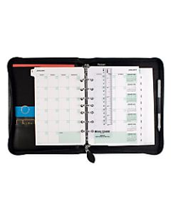 Day-Timer Bonded Leather Binder And Starter Set, 5 1/2in x 8 1/2in, Black