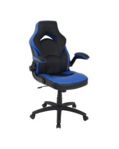 Lorell Bucket High-Back Gaming Chair, Black/Blue