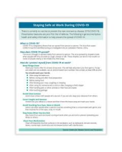 ComplyRight Coronavirus (COVID-19) Handouts, Prevention And Stress Management, English, 8-1/2in x 11in, Pack Of 50 Handouts
