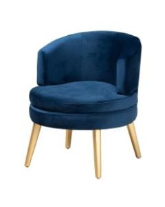 Baxton Studio Baptiste Accent Chair, Navy Blue
