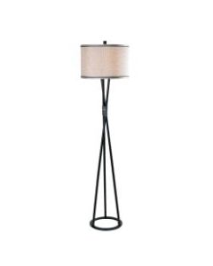 Kenroy Home Mariah Floor Lamp, 60inH, Silver Shade/Black Base