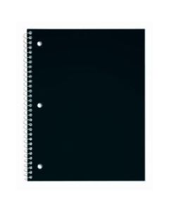 Just Basics Poly Spiral Notebook, 8 1/2in x 10 1/2in, Wide Ruled, 140 Pages (70 Sheets), Black