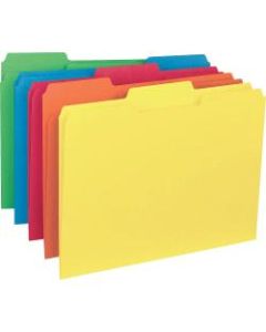 Business Source 1/3-Cut Colored Interior File Folders, Letter Size, Assorted Colors, Box Of 100 Folders