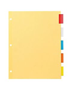 Avery Office Essentials 30% Recycled Dividers, 8 1/2in x 11in, 5-Tab, Multicolor 30% Recycled Dividers/Multicolor Tabs