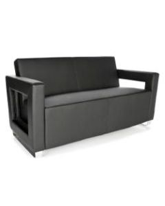 OFM Distinct Series Soft Seating Sofa, Black/Chrome