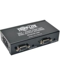 Tripp Lite Dual VGA & Audio over Cat5/Cat6 Video Extender Receiver EDID 300ft - 2 Output Device - 300 ft Range - 1 x Network (RJ-45) - 2 x VGA Out - 1440 x 900 - TAA Compliant