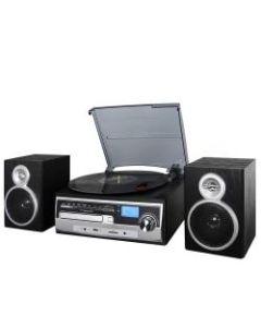 Trexonic 3-Speed Vinyl Turntable Home Stereo System, Silver