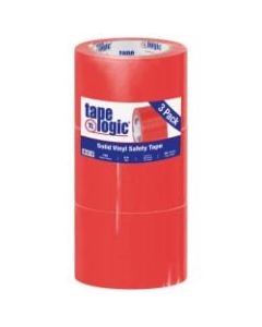BOX Packaging Solid Vinyl Safety Tape, 3in Core, 3in x 36 Yd., Red, Case Of 3