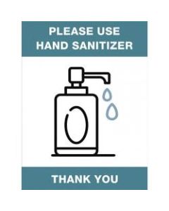 Lorell Please Use Hand Sanitizer Sign, 6in x 8in, Green