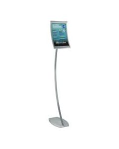 Azar Displays Curved Metal Floor Stand, Letter Size, 52inH, Silver