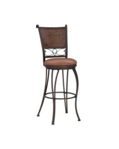 Powell Home Fashions Bronze with Muted Copper Stamped Back Bar Stool, Brown/Bronze