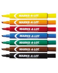 Avery Marks-A-Lot Large Desk-Style Permanent Markers, Chisel Point, Assorted Colors, Set Of 12