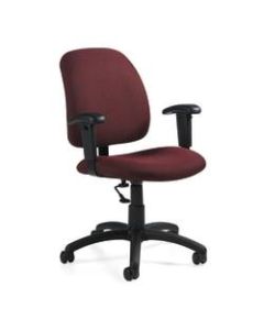 Global Goal Task Chair, 39inH x 25inW x 24 1/2inD, Burgundy/Black