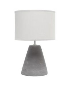 Simple Designs Pinnacle Concrete Table Lamp, 14-1/4inH, Gray Shade/Gray Base