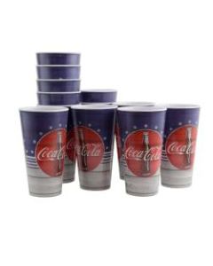 Coca-Cola Americana 12-Piece Tumbler Set, 20 Oz, Blue