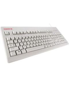 CHERRY MX BOARD SILENT Keyboard - Cable Connectivity - USB Interface - 104 Key - English (US), International - Compatible with Computer (Mac, PC) - QWERTY Keys Layout - Mechanical - Light Gray - TAA Compliant"