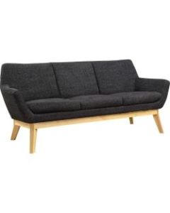 Lorell Quintessence Upholstered Sofa With Lumbar Support, Black/Natural